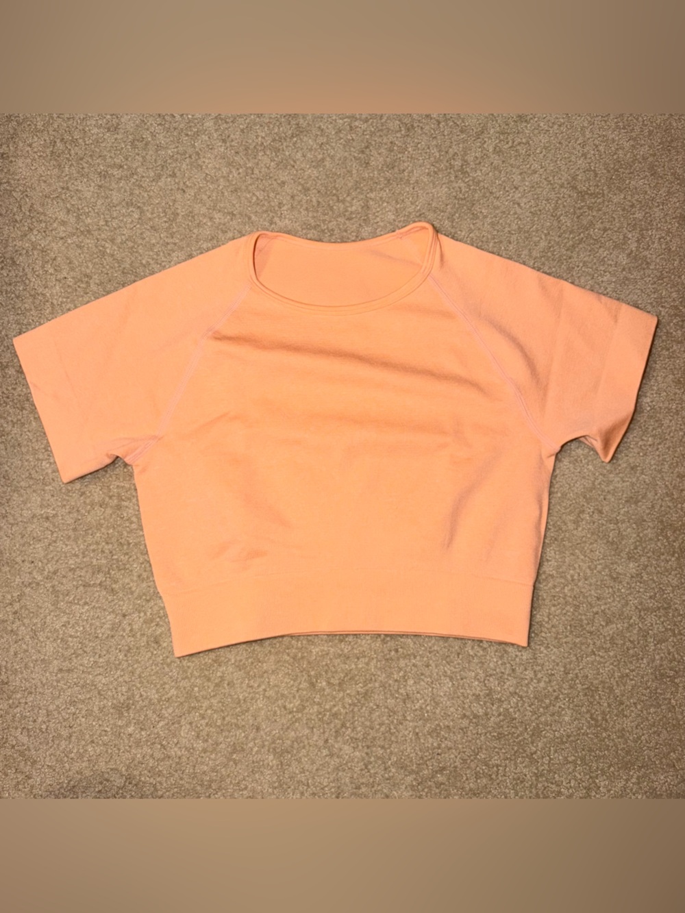 Cropped Peach Short Sleeve Top